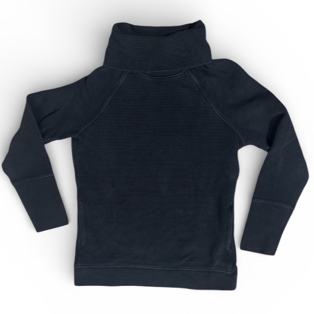Saint + Sofia Black 100% Organic‎ Cotton Ribbed Turtleneck Sweater Size 8